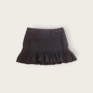 Vintage Y2k early 2000s Gap black wool pleated hem mini skirt